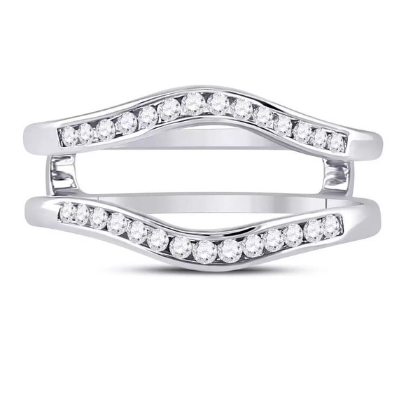 14kt Diamond Ring Guard Solitaire Enhancer 1/4 CTW - Picture 3 of 5